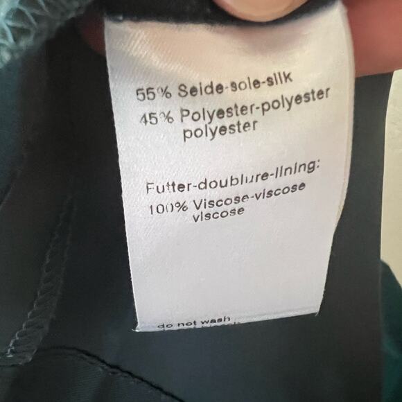 Akris Punto Turquoise Blue Pleated Silk A-Line Mini Skirt Size 8 - Picture 4 of 9